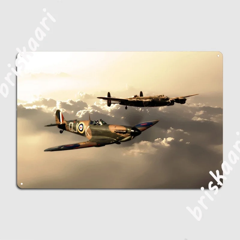 Bbmf Spitfire And Lancaster Metal Sign Create Plaques Pub Garage Club Party Tin Sign Poster