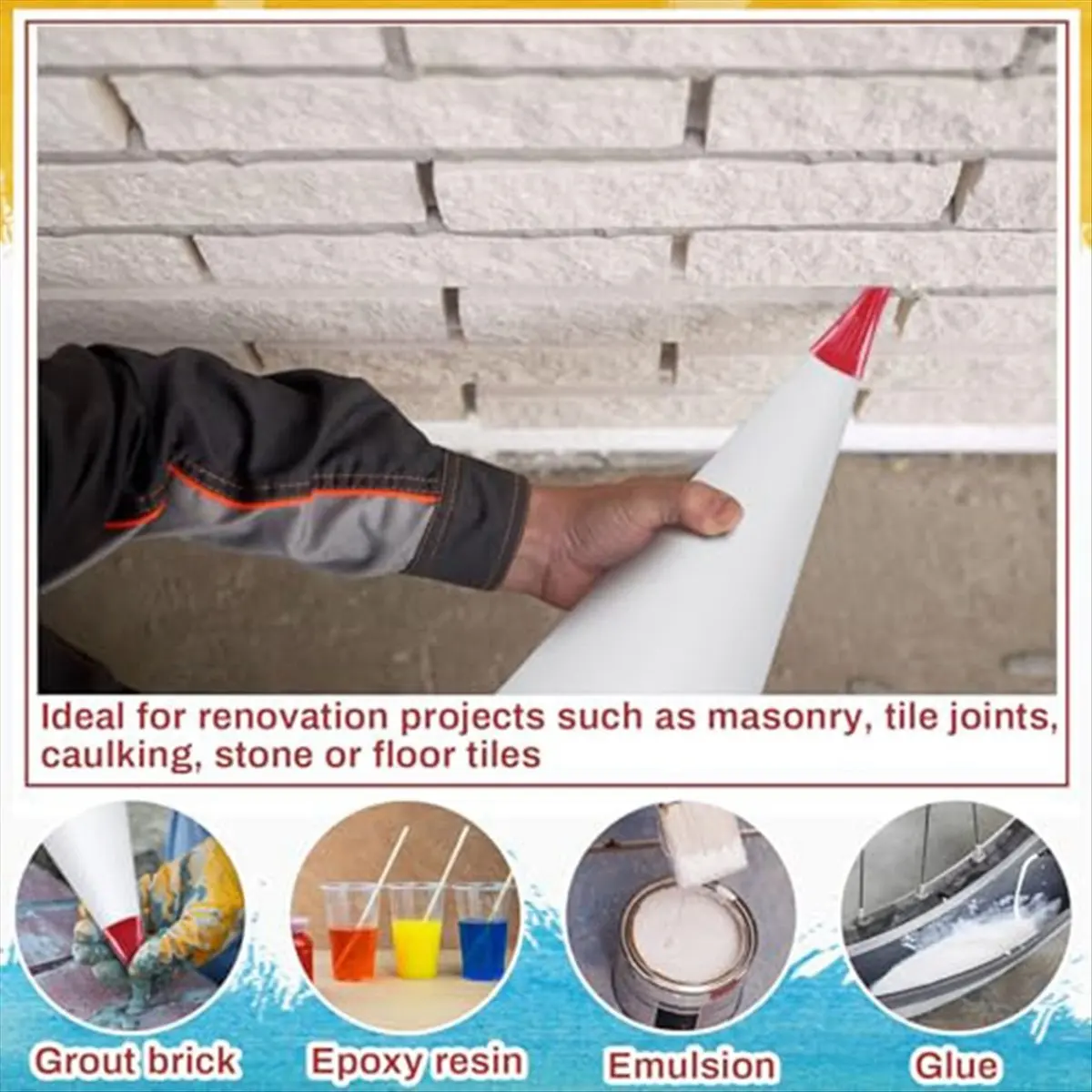 【POPULAR PICK】10Pcs Tile Grout Masonry Mortar Bag with Molded in Tip Tear Puncture-Resistant Heavy Duty Vinyl Piping Cement Bag