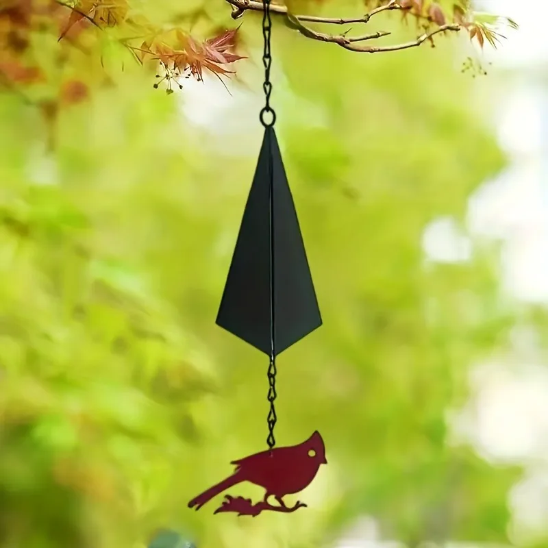 1 creative triangular wind chime pendant, courtyard bell decoration, home garden metal wind chime pendant decoration