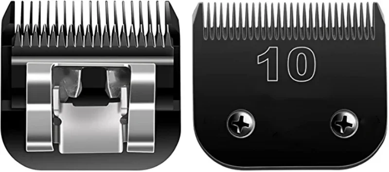 10# Black Blade Dog Grooming, Made of Steel Blade and Stainless Steel Blade Compatible with Ainds，Oster A5，Other Series Clippers