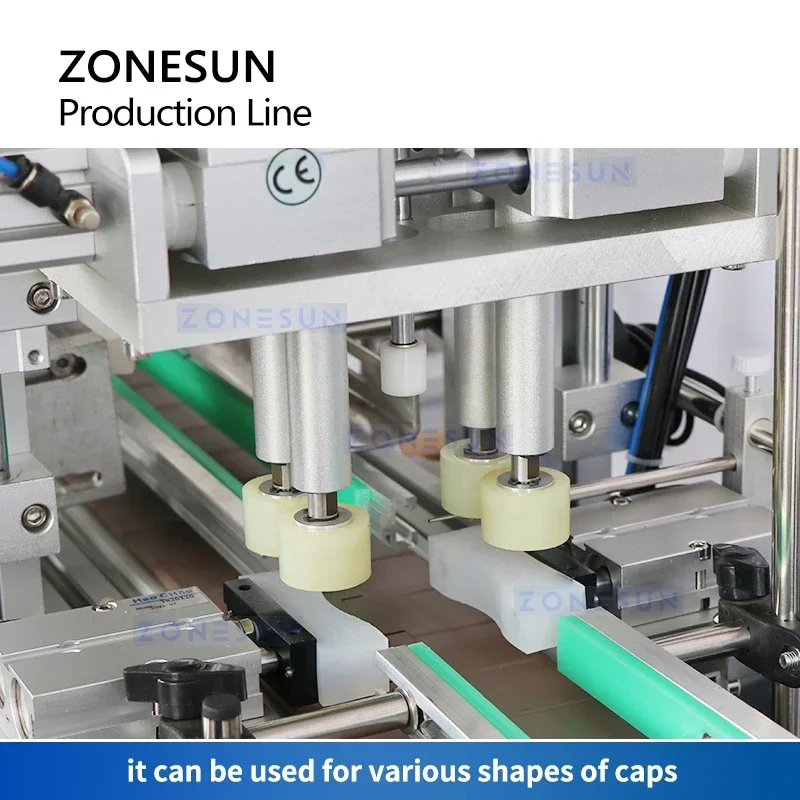 ZONESUN Linea di Imballaggio Bottiglia Automatica Olio Essenziale Spray Nebbia Riempimento Tappatura Etichettatrice Unscrambler Alimentatore ZS-FAL180D3