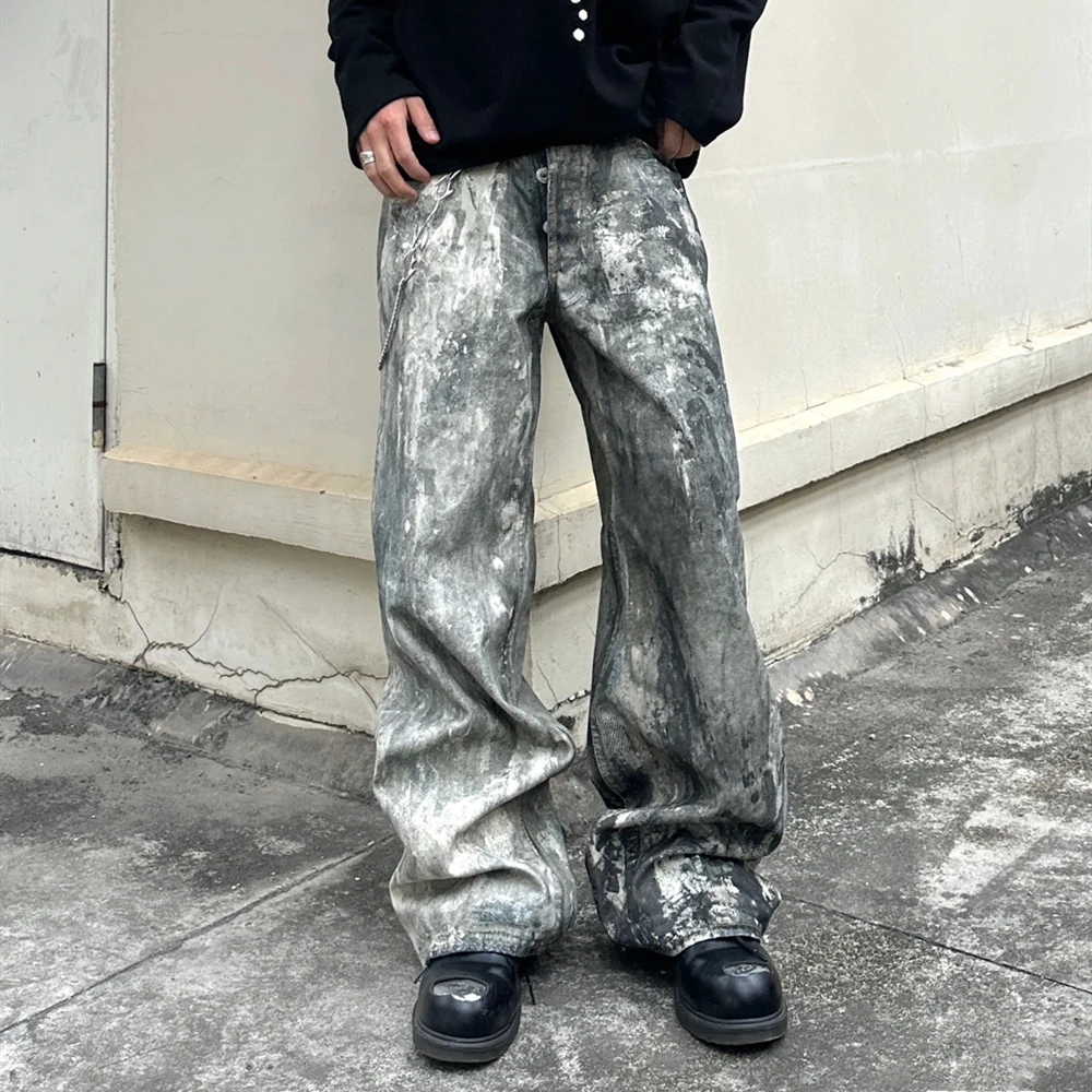 Frog Drift American Style Fashion Best Quality Vintage Jeans Casual Hip Hop Loose Oversize Pants Men Trousers