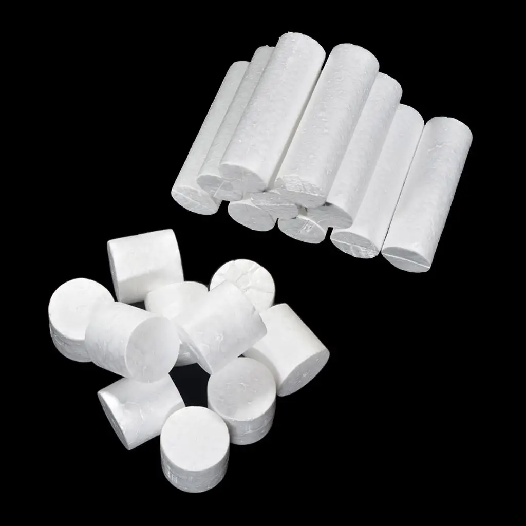 20x Cylinder Modelling Polystyrene Foam Materials Solid White Foam Decorations for Wedding Household Decor rojects DIY