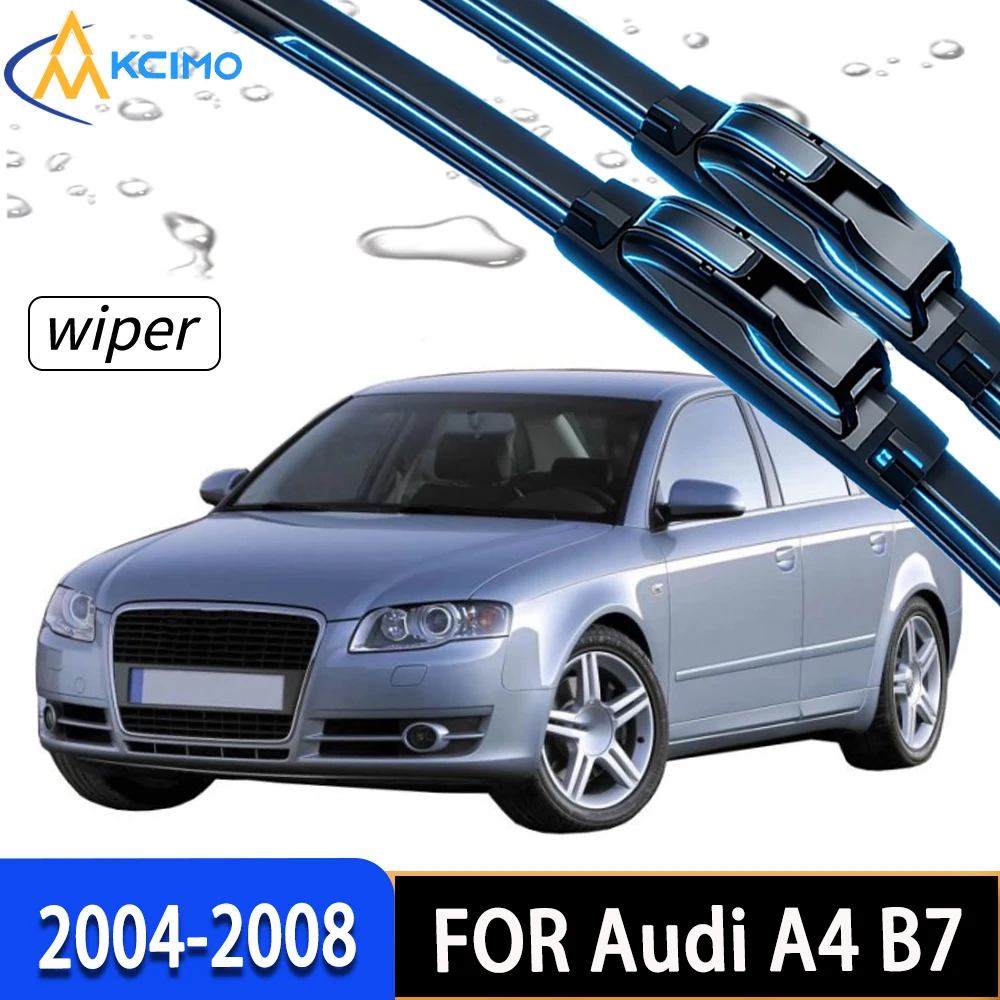 

Stable Wiping Front Windscreen Wiper Blades with Anti-Aging Rubber, Direct Fit for Audi A4 B7/8E/8H 2004-2008