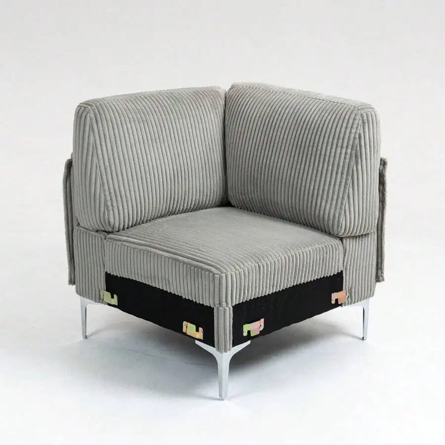Modular Sectional Sofa Seat, Middle Seat Module Couch, GraySofa Couch Settee