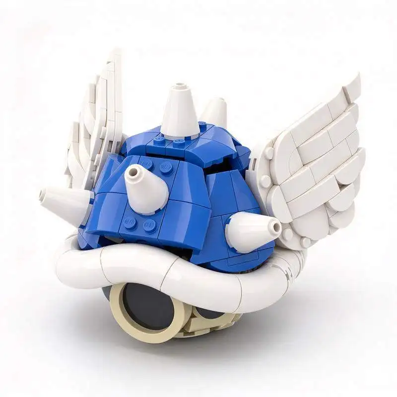 326PCS Cartoon Game Blue Spiked Shell With Wings Building Blocks Fantasy Figure Model Custom Puzzle DIY Assembly Toy Gift Set