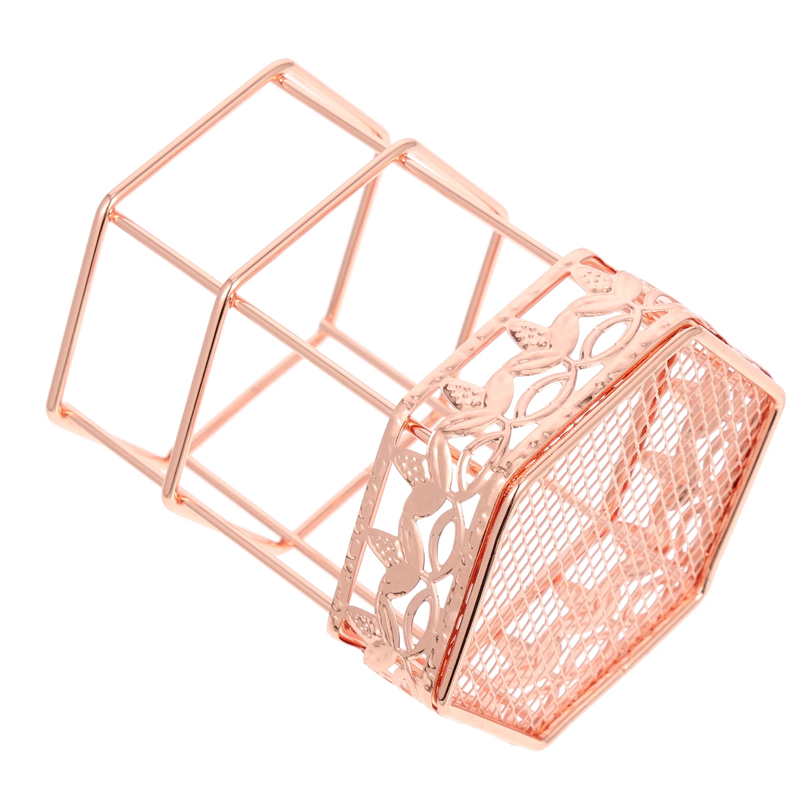 

Iron Pen Holder Desk Office Vanity Storage Makeup Brush Stationery Wrought Metal Rose Gold Pencil Cup
