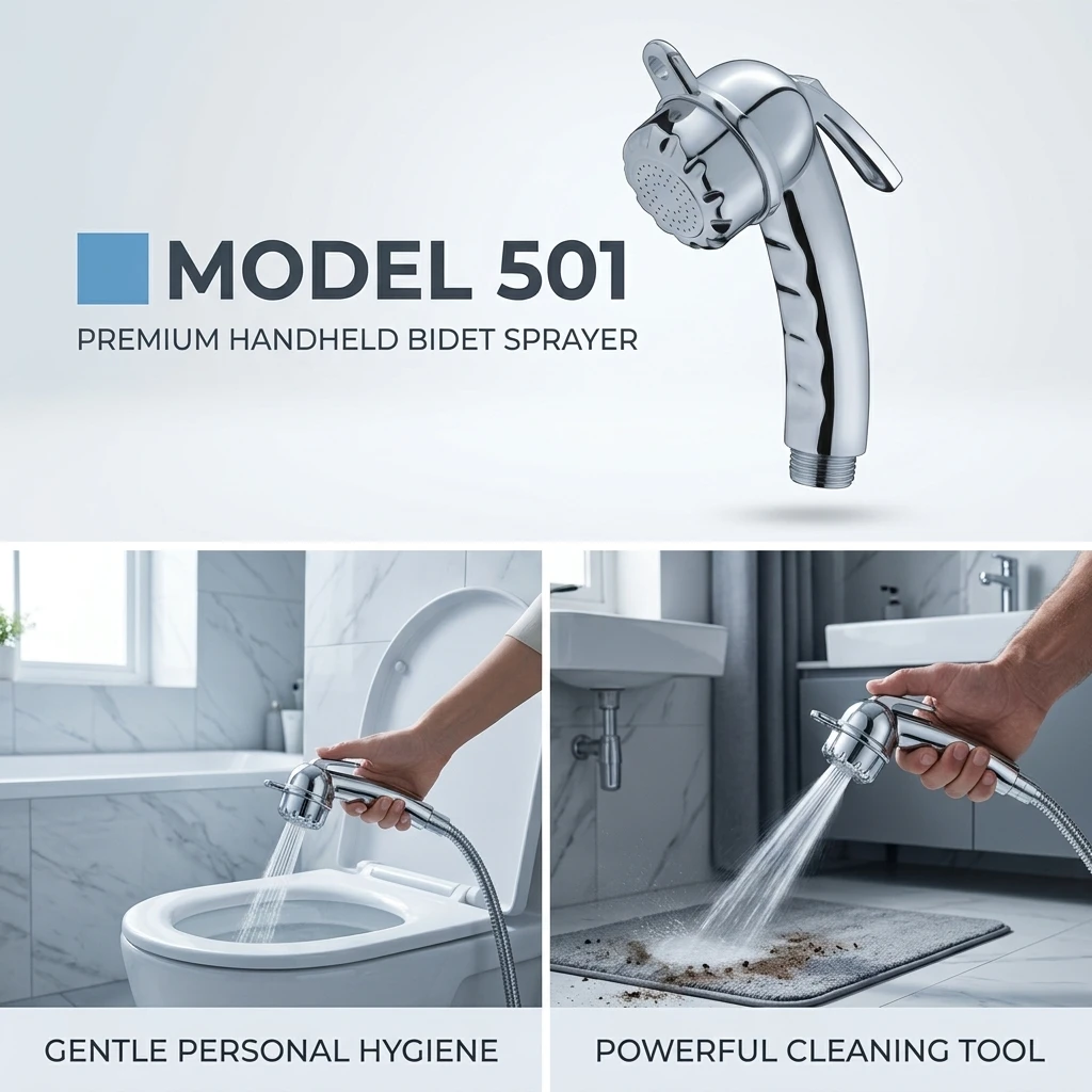 Multi-purpose Shower Head Cleaning Sprayers Handheld Bidet Sprayers with On/Off Button High-Pressure Toilet Cleaning