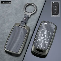 Metal + Leather Car Key Case Cover For VW Volkswagen Polo Tiguan Passat B5 B6 B7 Golf 4 5 6 MK6 Jetta Lavida Skoda Octavia Seat