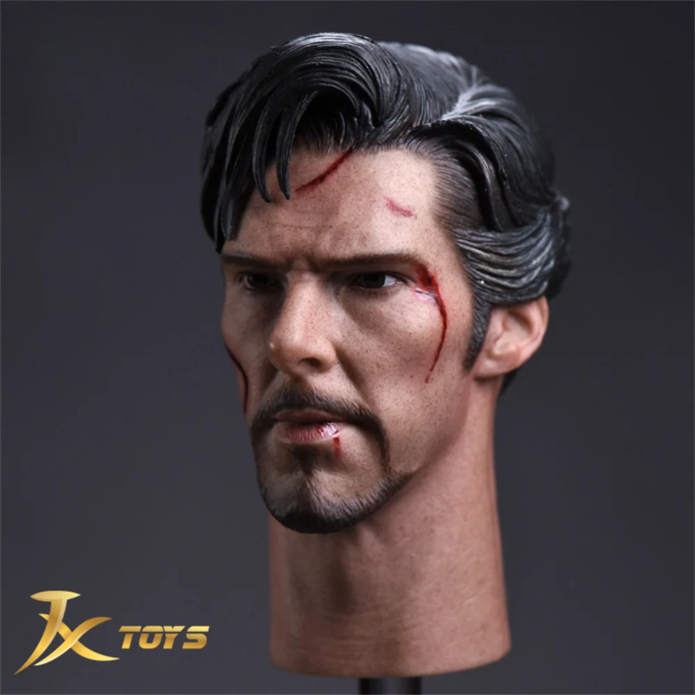 1/6 Scale Male Head Carving Benedict Cumberbatch Normal Damaged  Actor Doll Model For 12