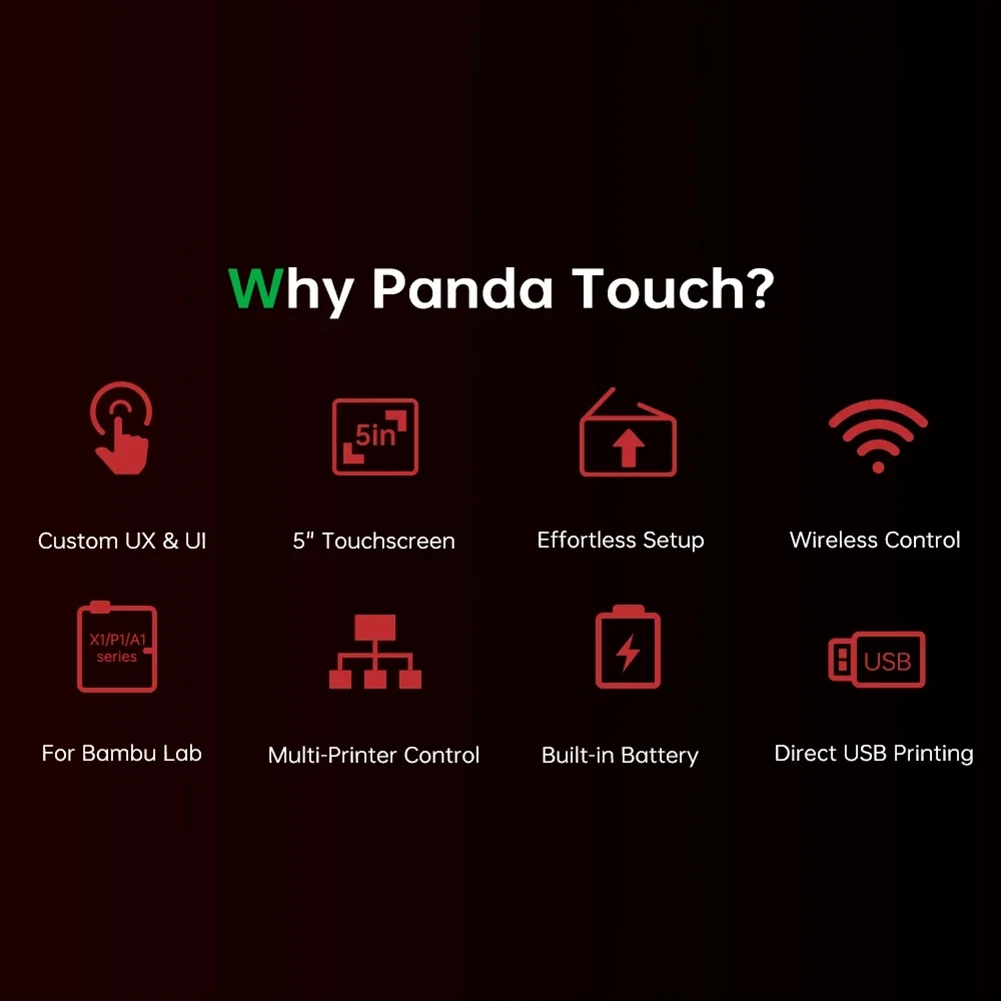 New BIGTREETECH Panda Touch 5 Inch Touch Screen Wifi Display for Bambulab P1P P1S Multi-Printer Control Klipper Screen