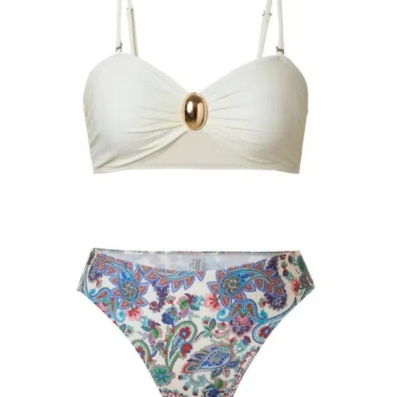 2025 Women's 3-Piece Printed Bikini Set Sexy Skirt Cover-Up Summer Maxi Long Skirt See Through Floral Swimsuit Three Piece Suit