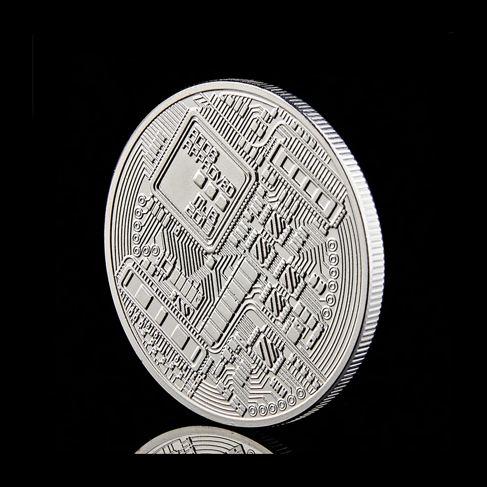 Bitcoin Collectible Coin Silver Plated Physical Casascius Bit BTC Commemorative Coins