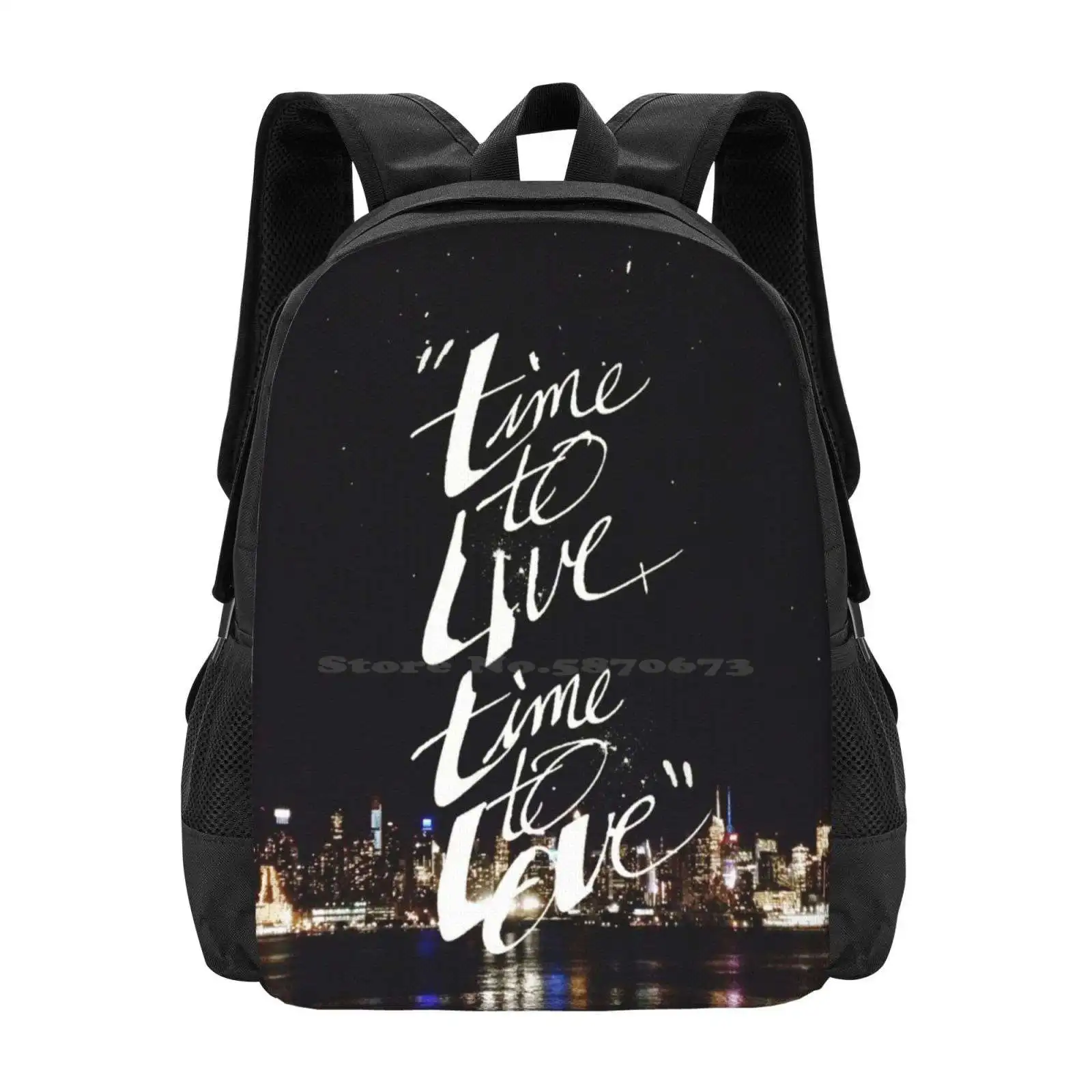 Bright Lights Hot Sale Schoolbag Backpack Fashion Bags Hand Drawn Type Typography Graphic Design New York City Nyc Lyrics Music