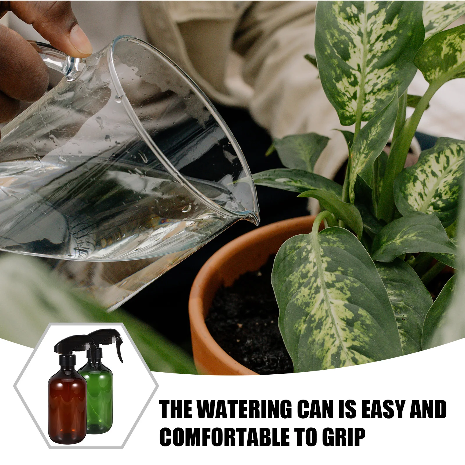 

2 Pcs Spray Bottles Watering Can Cleaning Liquid Reusable Empty Portable Garden Mister Sprayer Travel