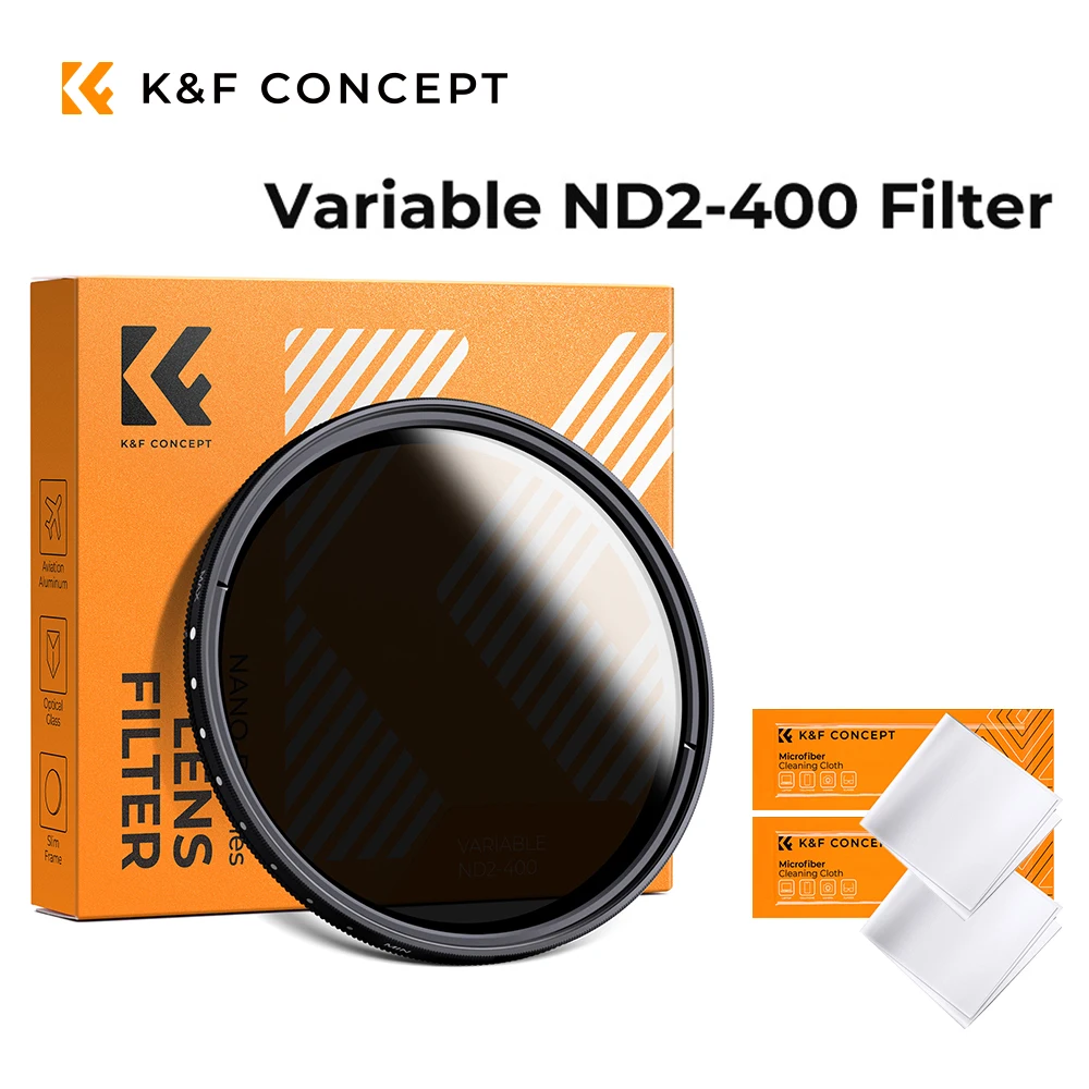 K & F 컨셉 ND2-ND400 ND 필터 가변 중립 밀도 필터, 카메라 렌즈용, 37mm, 40.5mm, 43mm, 46m...