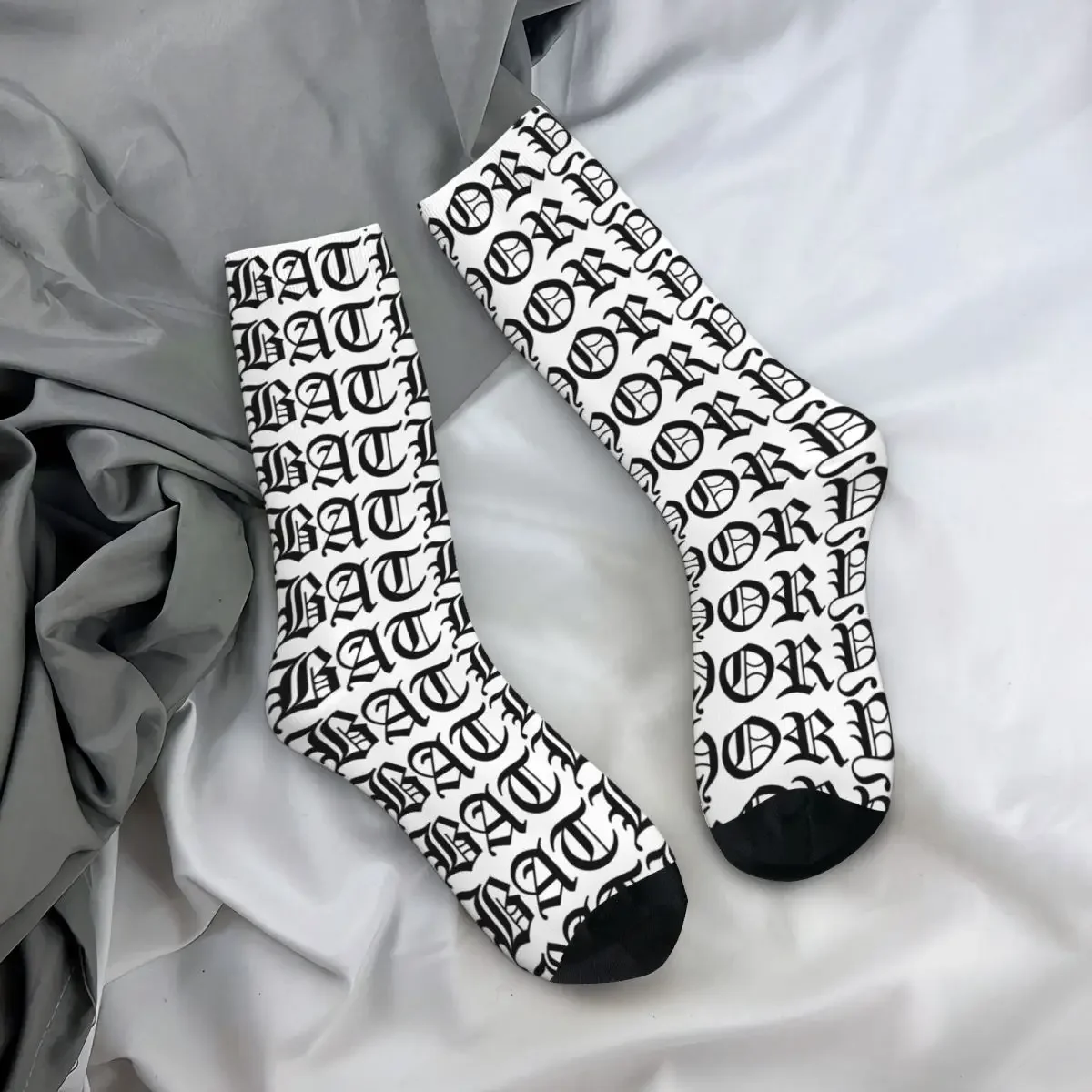 

All Seasons Crew Stockings Bathory Logo Socks Casual Long Socks for Men Women Valentine's Day Gifts