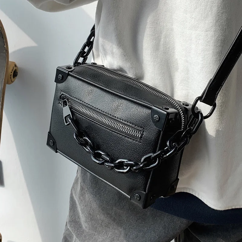 Torebka Crossbody Unisex Fashion mała kwadratowa torba na ramię torebka torba kurierska ze skóry PU torebki z regulowanym paskiem bolsa box sac