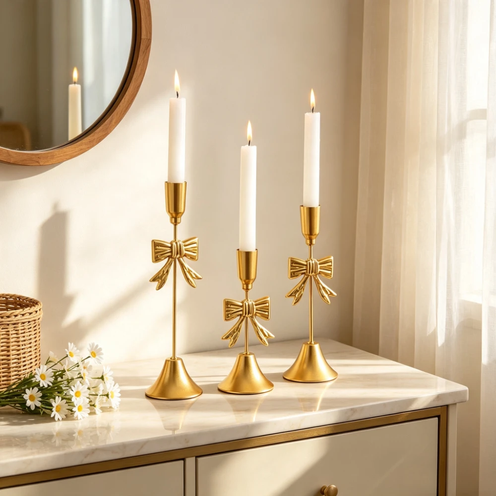 3Pcs French Vintage Gold Bow C - Centerpiece Stick ulasan dan harga