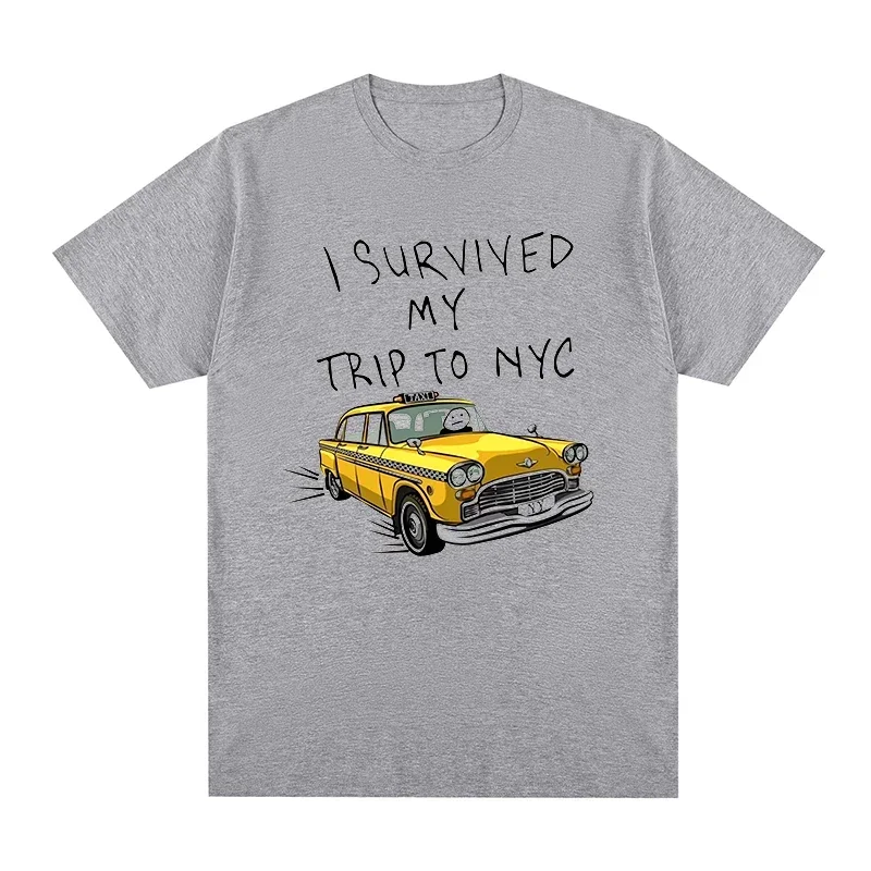 Camiseta de Tom Holland para hombre y mujer, camisa de algodón de I Survived My Trip To NYC, Tops vintage de manga, ropa de anime con cuello redondo