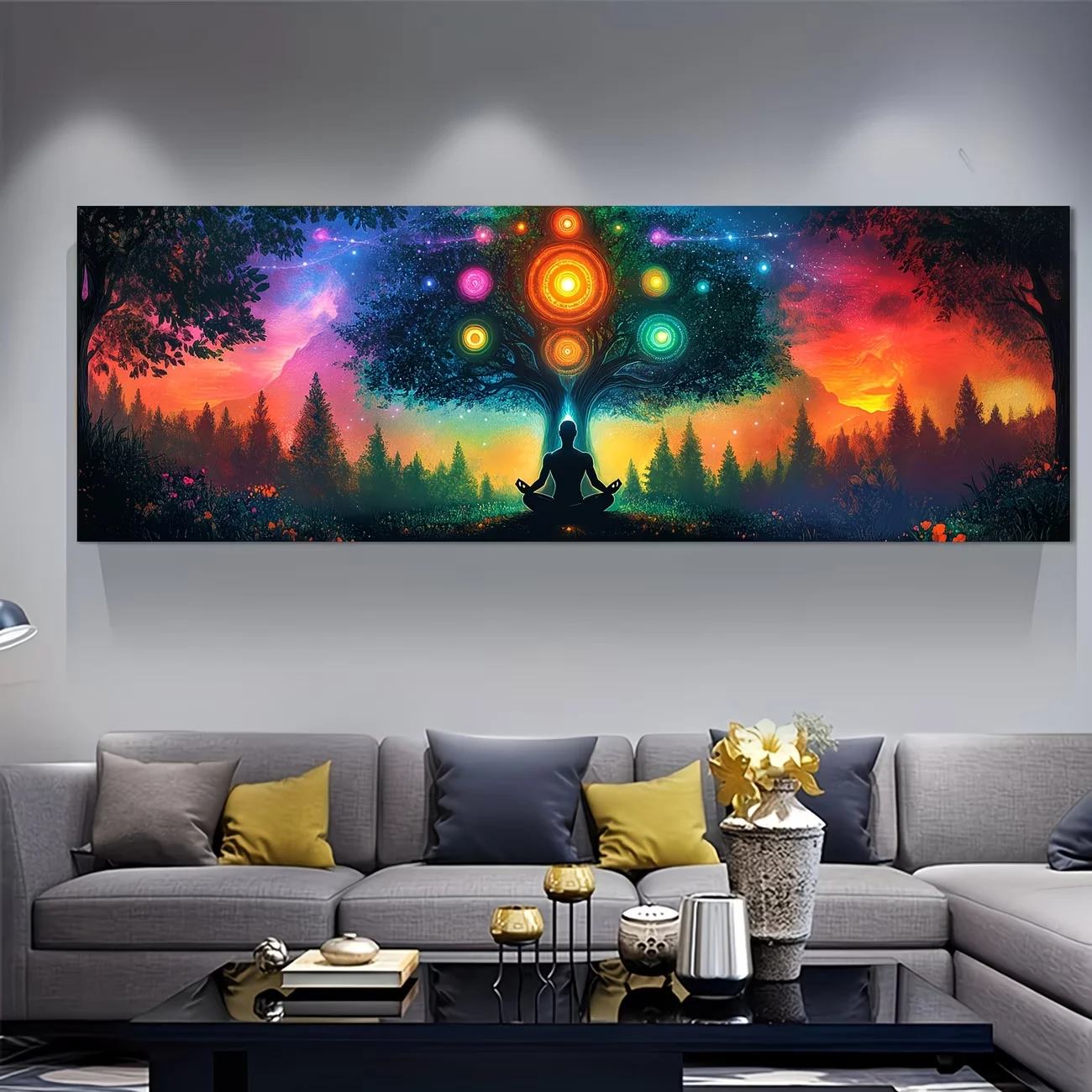 5D DIY Diamond Paintings Full Mosaic Large Vertical Chakra Tree of Life Chakra Meditation Art Diamond Embroidery Cross-Stitch