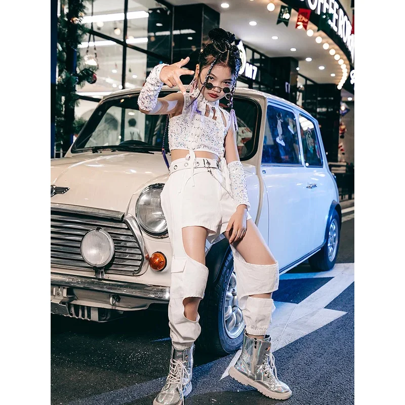 ZZL K-PoP ملابس الاطفال زي الجاز ملابس رقص فتاة المنصة موضة ملابس الأطفال الهيب هوب مجموعة المد فتاة باردة