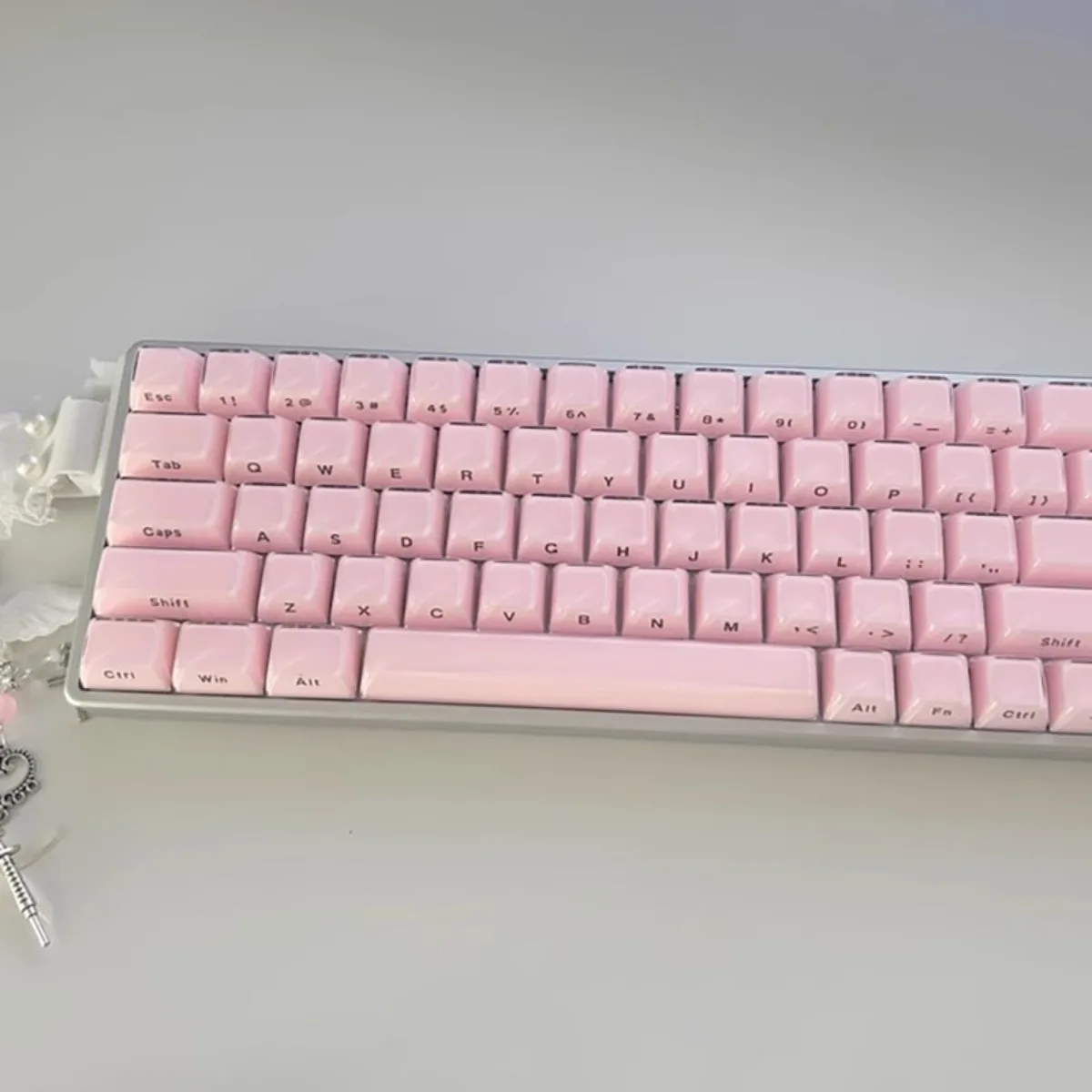 Custom Pink Blue White Jelly Pudding Crystal Side Print OEM Profile Keycap 113 Keys for AJAZZ Wooting Mechanical Keyboard