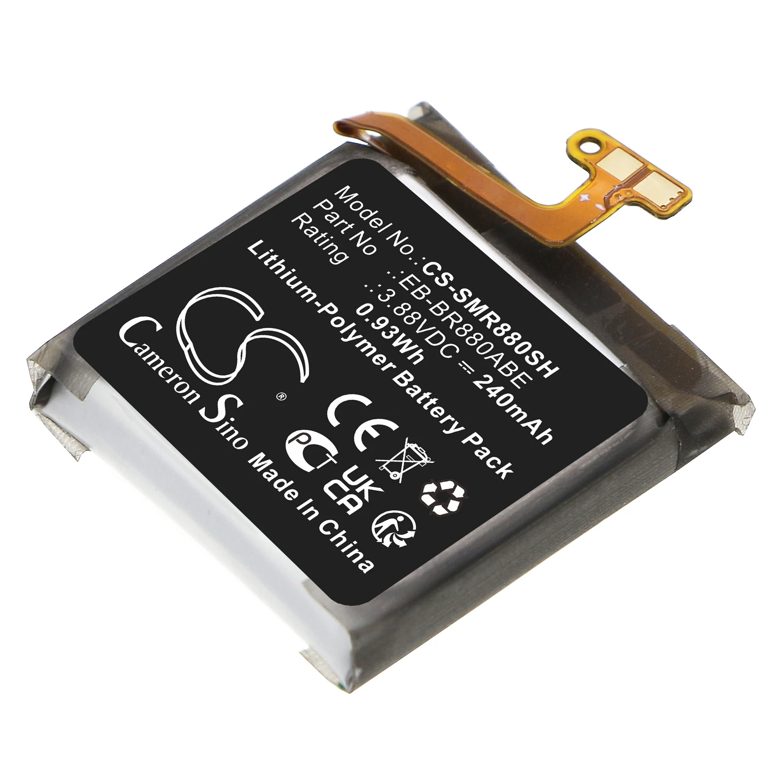 

Li-Polymer Smartwatch Battery for Samsung, 3.88V, 240mAh, Compatible Models: Galaxy Watch 4 40mm, SM-R865U, SM-R880