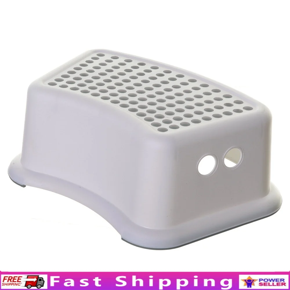 

Kids Step Stool Non-Slip Lightweight Potty Training Aid Contoured Design Sink Toilet Use Easy Clean Durable Plastic
