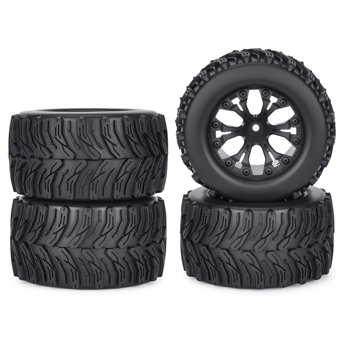 2/4Pcs 115/120/122mm RC Car Rubber Tires 12mm Hex Hub for 1:10 Trx4 Axial Scx10 Wraith Redcat HPI RC Crawler Upgrade Parts