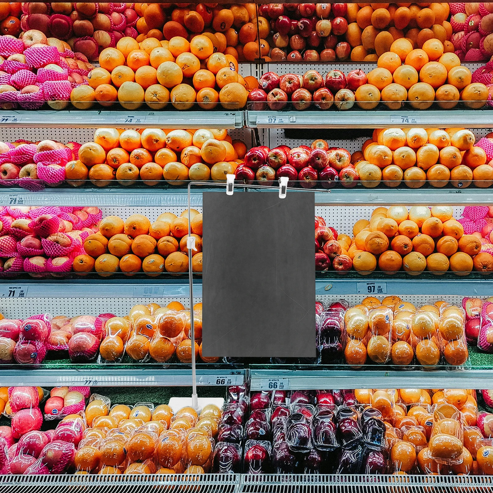 

Stainless Steel Banner Holder Stand Tabletop Display Space Saving Modern Poster Holder Advertising Sign Rack for Office Retail