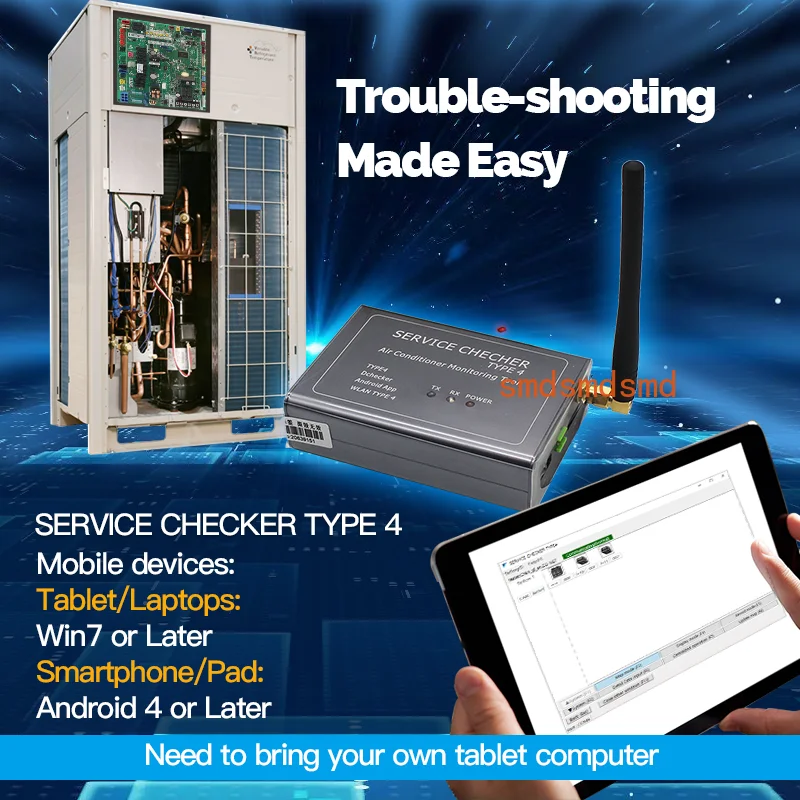 Daikin Air Conditioner Monitoring Tool Service Checker Type 4 Wifi Connection Intelligent Detection Failure Troubleshooting Easy