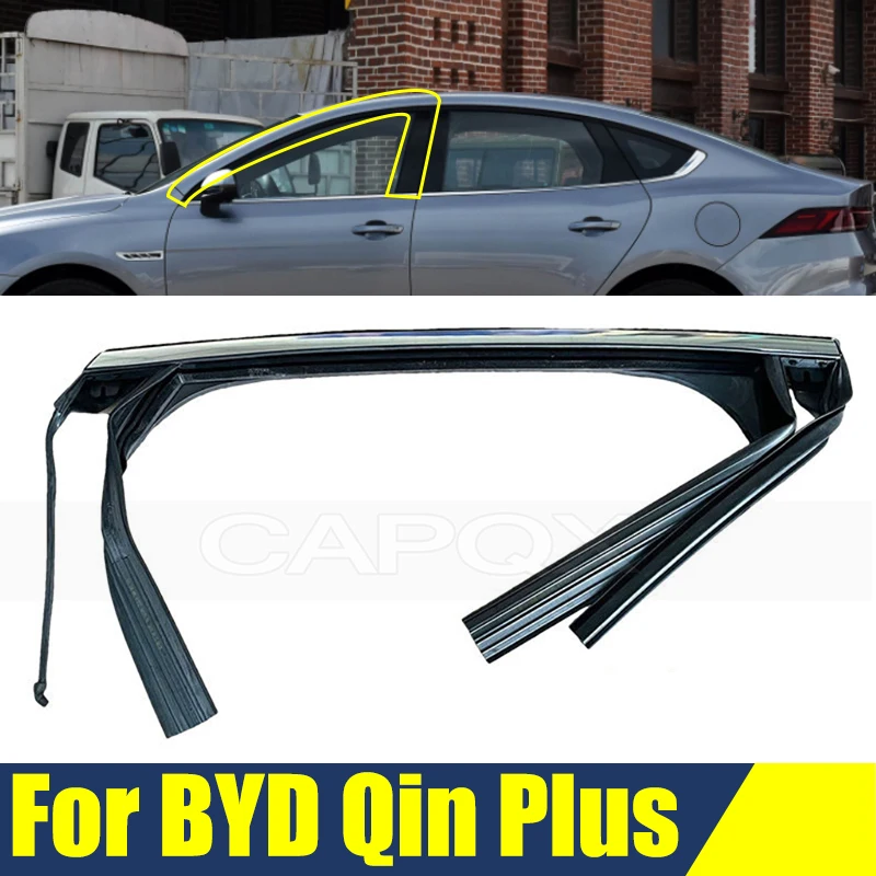 

Silver Front/Rear Window Upper Rubber Strip For BYD Qin Plus Sealing Glass Lifter Guide Groove Mud