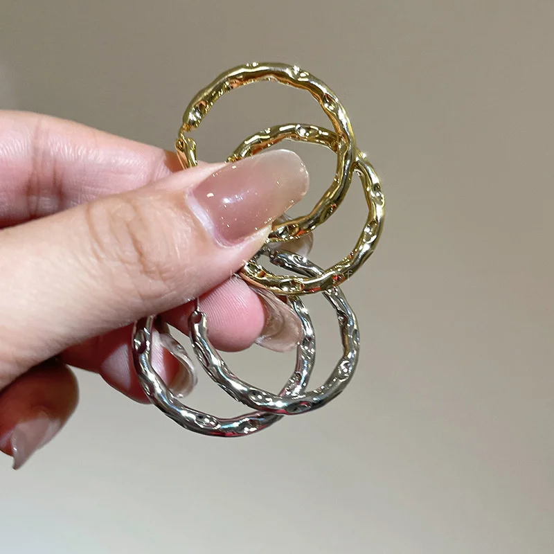 Pendientes de aro con pliegues de Lava francesa para mujer, aretes baratos con textura de fiesta, joyería de moda para mujer, regalos nuevos