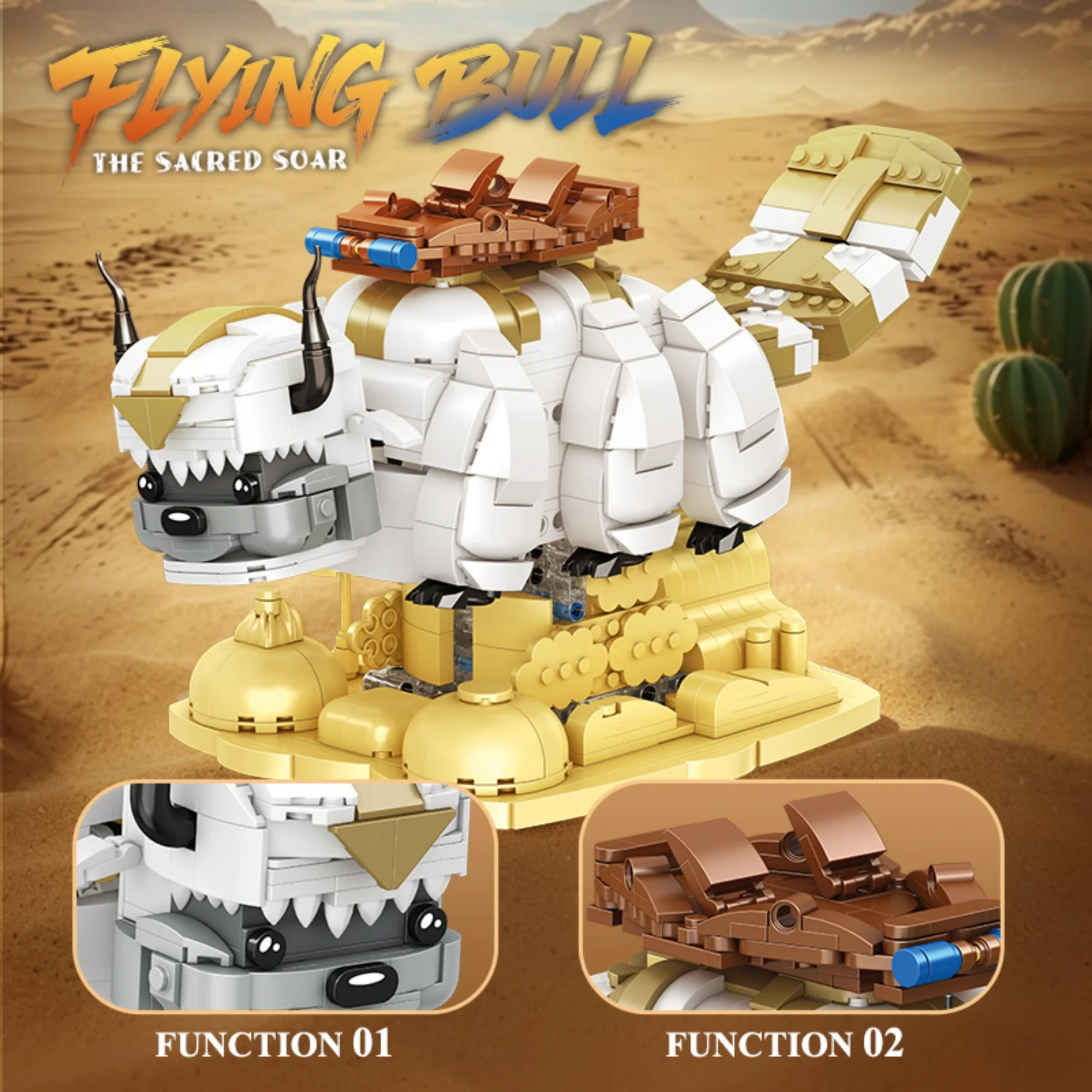 

1141pcs Flying Bull Building Blocks Desktop Decoration MOC Simulation Creative Animal Model Bricks Puzzle Toys for Adults Gifts