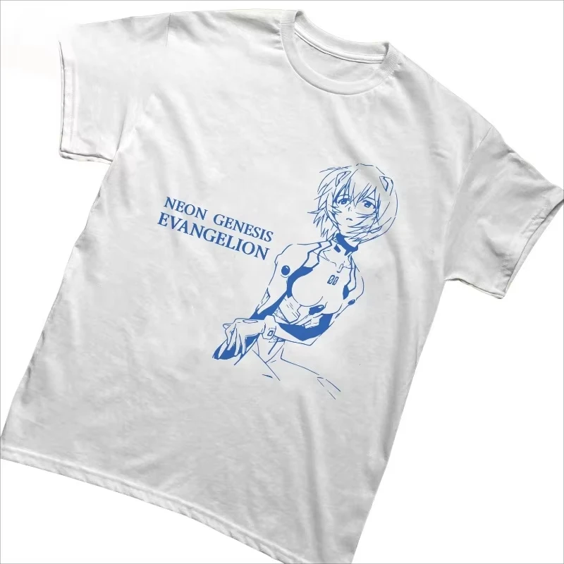Neon Genesis Evangelion Anime Rei Ayanami Bedrucktes T-Shirt Sommer Herren- und Damen-T-Shirt Trendiges lockeres lässiges Y2K 2026 Neues T-Shirt – Detail 6