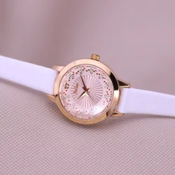 Small Rhinestones Julius Lady Women's Watch Japan Quartz Elegant Fashion Hours Bracelet Leather Girl's Gift No Box