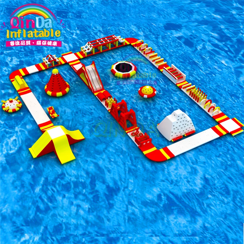 Aqua Park Juego Inflable Parque acuático Gran isla flotante inflable