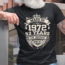 Vintage Made In 1972 Limited Edition 52 Years Of Being Awesome Birthday Men T Shirt Born Old 52th Party