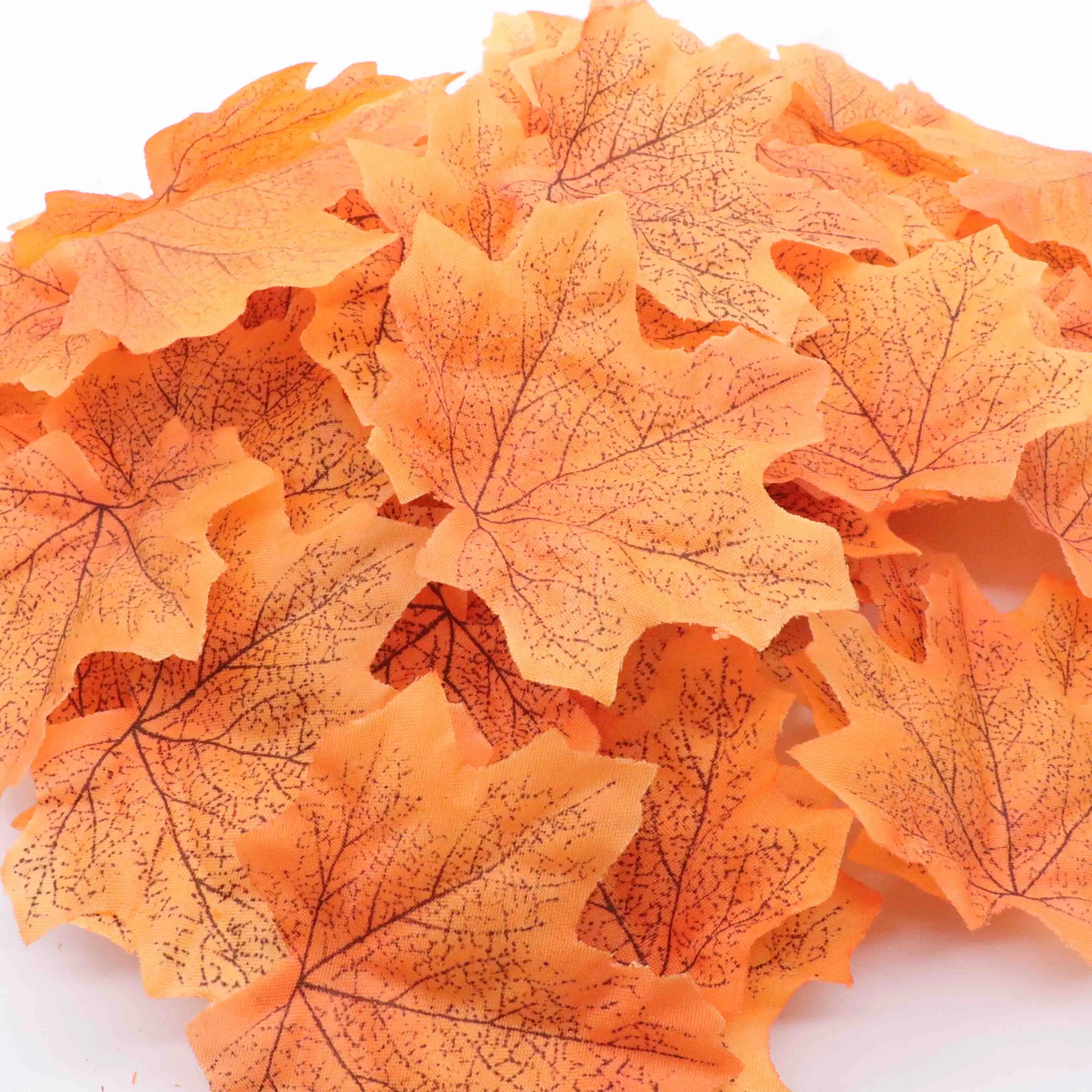 

Top Sale Orange/Green/Yellow 50pcs/set Artificial Maple Leaf Garland Silk Autumn Fall Leaves for Wedding Garden Decor