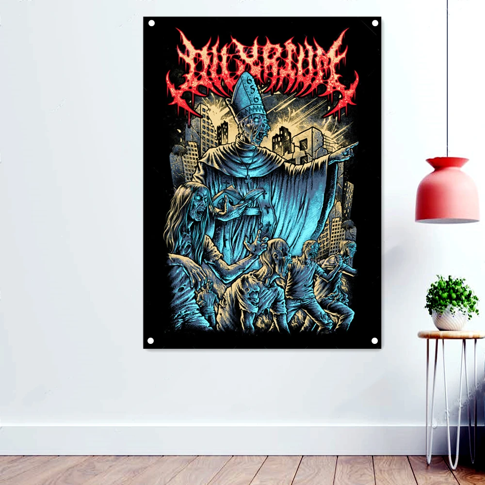 

Pope Death Metal Artist Poster Wallpaper Vintage Rock Band Music Banners Bloody disgusting Tattoos Art Flags Indoor Wall Decor