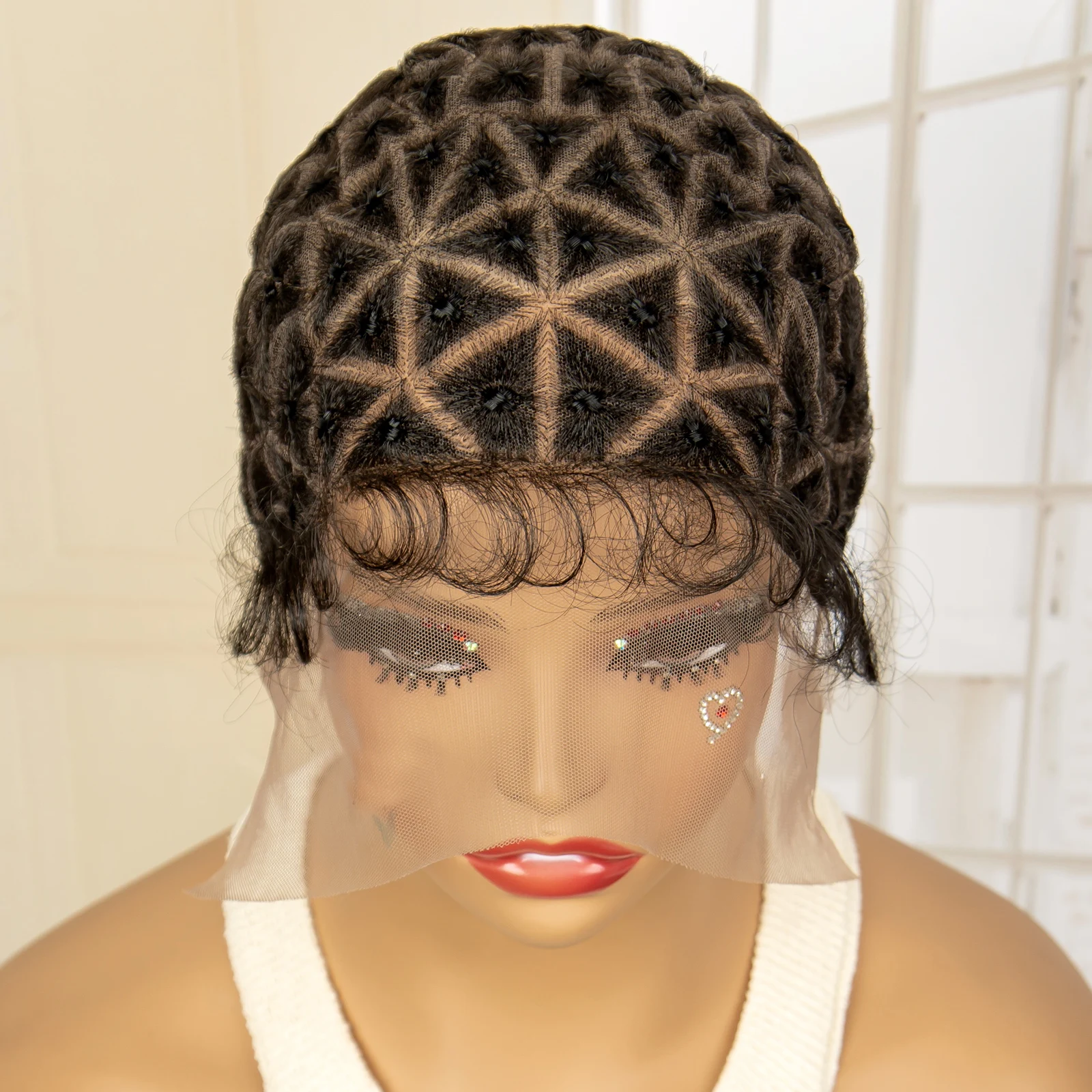 Braided Wig Cap for Box Braids Crochet Braids DIY Wig Cap Full Bouble Lace Braided Wig with Baby Hair Suitable Lace