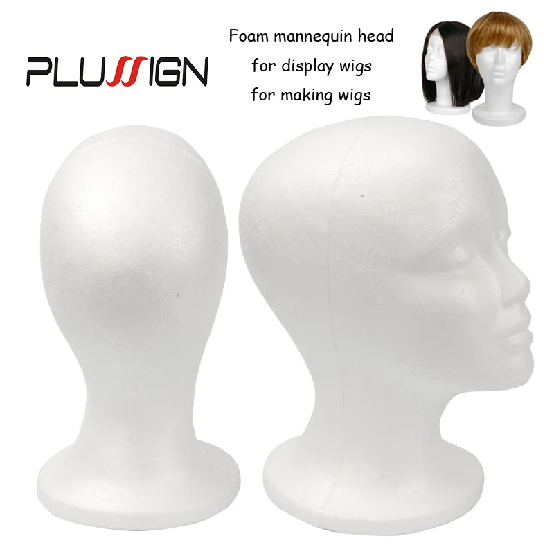 

Plussign 20.5" White Foam Mannequin Head For Making Wigs Doll Head Can Diy Makeup Wig Display Head Hat Glasses Scarf Wig Stand