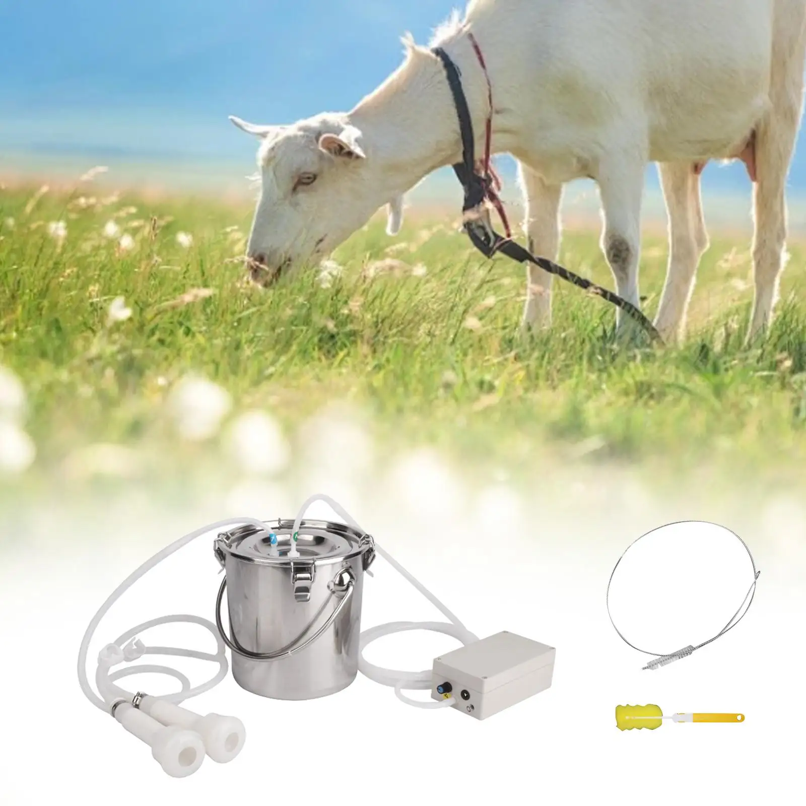 5 Liters Cow Milking Machine EU 220V Adapter Multifunctional Electric Milker