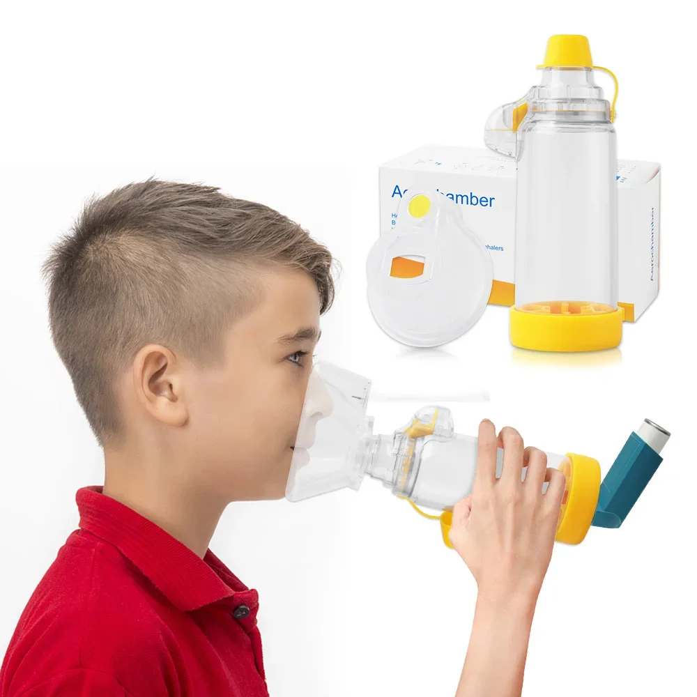 1pcs Automizer Asthma Spacer Inhaler Mist Storage Compressor Aerosol Cabin Nebulizer Tank with Mask Cup for Adult Child Baby Pet