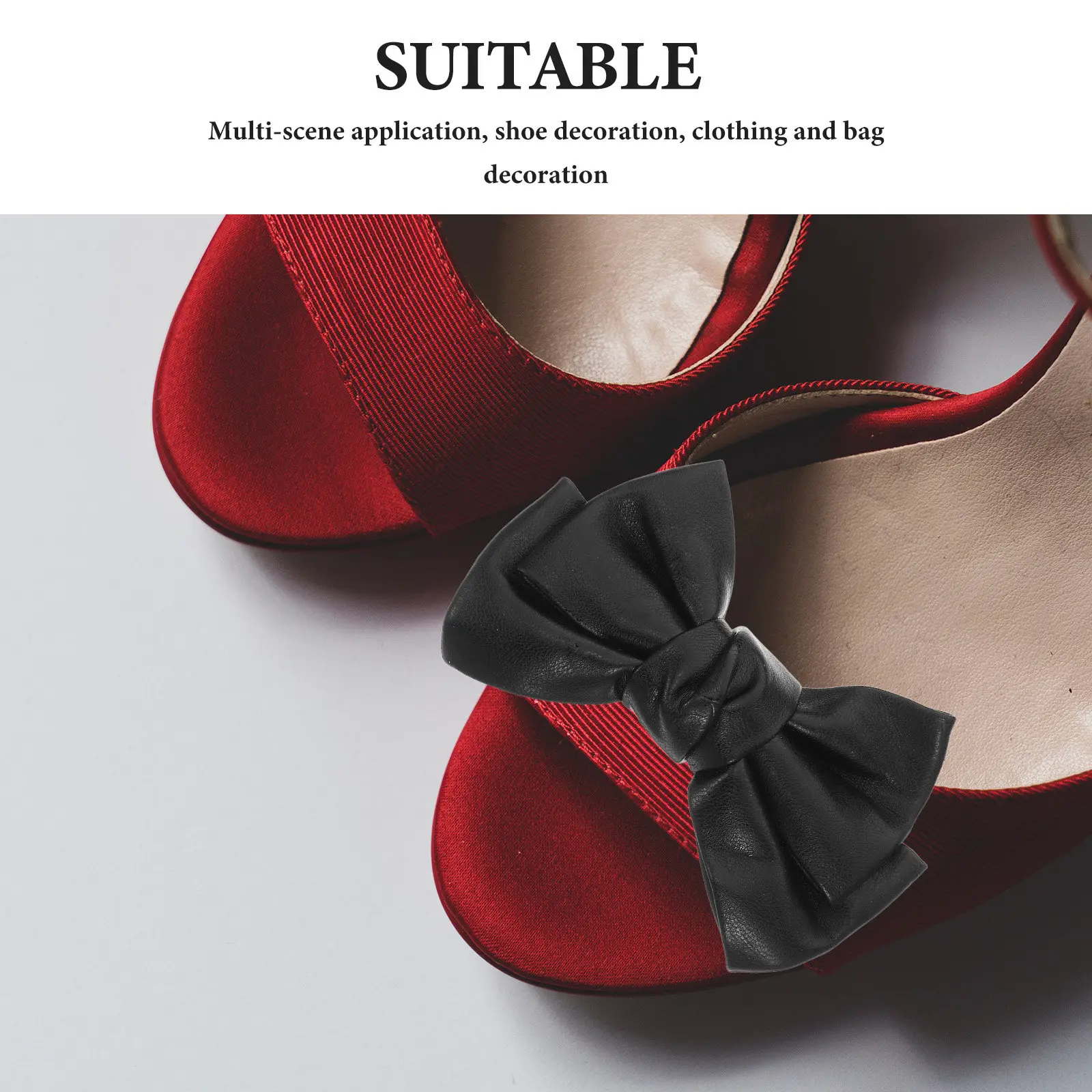 1Pair Stylish Detachable Bowknot Shoe Buckles Refined Texture Suitable for Women's Heels and Work Shoes Clip on Bows for Shoes