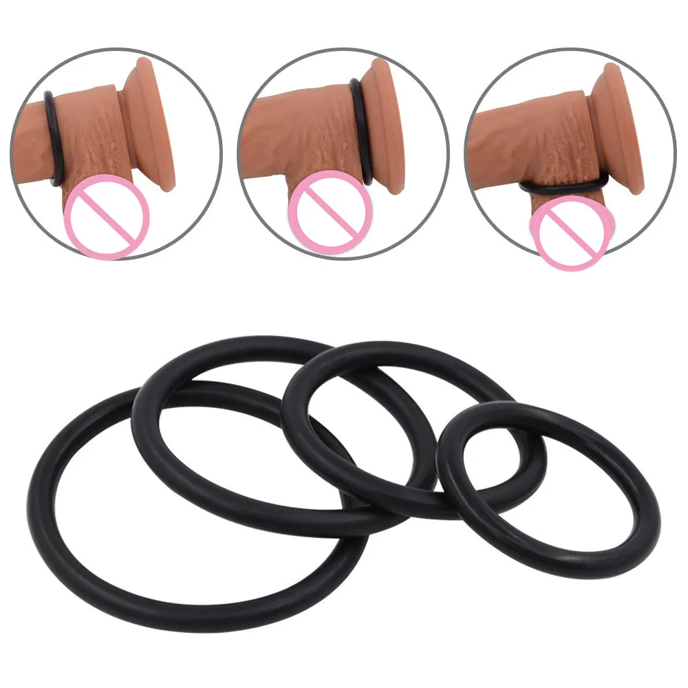 Man Rubber Penis Ring Cockring Delay Bondage  Sex Toy Desensitized Adult Sex Supplies Ejaculation Delay Pe