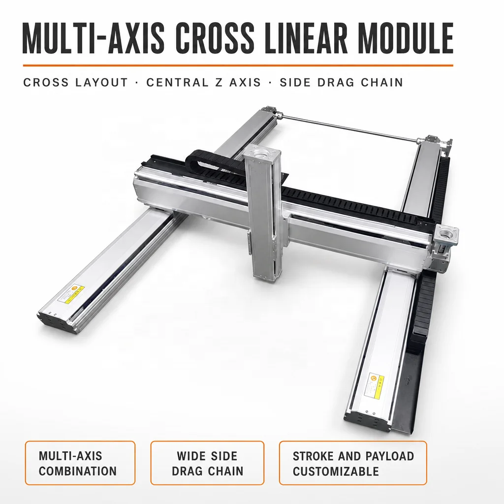 Heavy Duty 3 Axis  Linear Motion Gantry Robot Gear Bearing Customizable Stroke Automatic Screw Driving Marking System 1kW