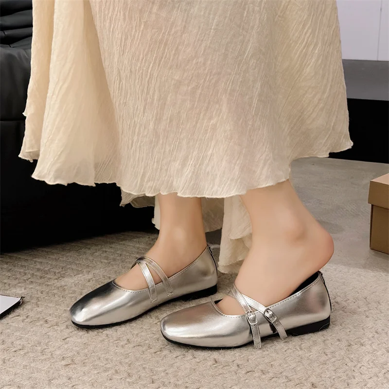 Spring/Summer Elegant Retro Mary Jane Casual Flat Shoes New Fashion Soft Comfortable Ballet Shoes Women Chaussure Femme