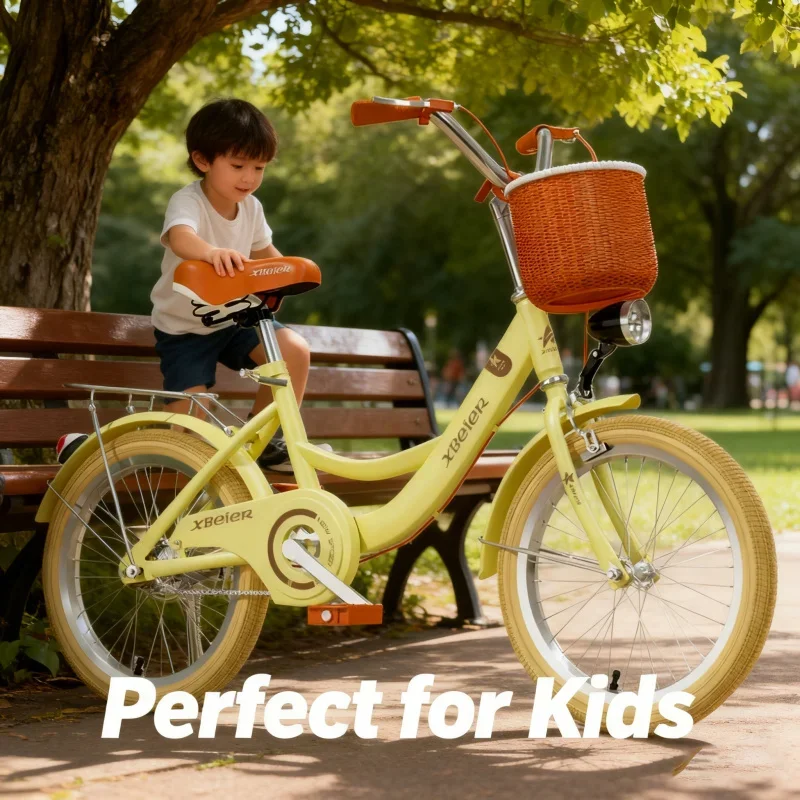 

Children's Apricot Yellow Bicycle 16 Inch for Boys And Girls 6-13 Years Old Stroller 18 1-inch Student Bike 22 1-inch